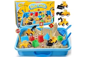 ESSENSON Sensory Bin, Construction Kit with Sensory Sand, Play Sand Pretend Play Beach Toy, Sandbox for Girls and Boys