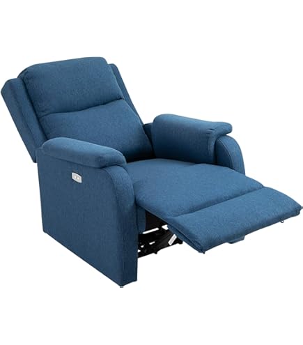 Poltrona Relax Elettrica EVERGREENWEB Con Poggiapiedi - Tessuto Grigio, 150 Kg - Foto 6