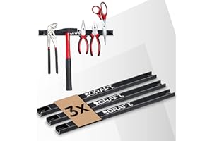 GRAFT juego barras imantadas | 3 soportes imantados para llaves inglesas – llaves de boca – destornilladores – atornilladores y herramientas en general | accesorios para taller y garaje
