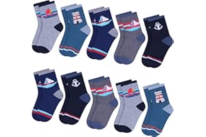 L&K-II 10/12 Chaussettes pour enfants filles et garçons chaussettes d'hiver en coton avec motifs de fusée de football Dino 2816