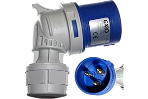 IEC/CEE 16A Angle Plug - 3 Poles 2P + E - 230V Blue - Garo PA216-6S