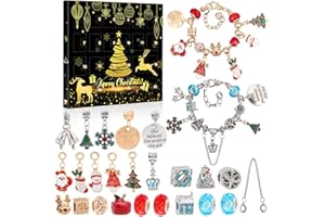 YFKJEU Calendrier de l'avent 2023 Bijoux, Calendrier de Noël Breloques Bracelet, Calendrier de l'avent Enfant Fille, Calendrier de l'avent 2023 Fille pour 5 6 7 8 9 10 11 12 ans