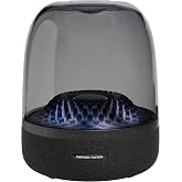 Harman Kardon Aura Studio 4 Bluetooth Speaker for Home with Transparent Dome, Ambient Lighting with Five Diamond Effect Patte