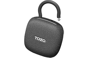 TOZO PE1 Przenośne głośniki Bluetooth z regulowanym karabińczykiem, bezprzewodowy mini głośnik prysznicowy Bluetooth z IPX8, wodoodporny, 32H Playtime Punchy Bass Audio Speaker do domu, podróży