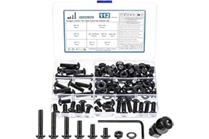 WUJIAQIU 112 Pcs M8 Juego de Tornillos y Tuercas y Arandelas, Tornillos de Cabeza Hueca Hexagonal Cilíndrico, Métricos Tornillería Tornillos Cabeza Hexagonales Redonda para Reparación Máquinas, Negro