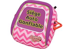 BubbleBum Rehausseur Siège Auto de Voyage Gonflable - Groupe 2/3 - Compact, Confortable, Pliable, Portable et Pratique - Parfait pour les Vacances, le Covoiturage et 3 à L’Arrière (Rose)