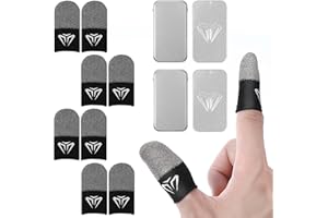 Sibba Fingermanschetten für Gaming 8er-Pack 0,3 mm Reine Silberfaser Daumen-Kompressionsmanschetten für Handys Spiele Glatte Extrem DüNne Gaming-Handschuhe Atmungsaktiver Nahtloser Daumenschutz