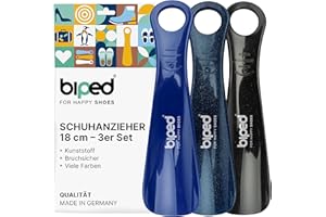 ‎BIPED biped 3er Set Schuhanzieher aus Kunststoff 18 cm – Mini Schuhlöffel, perfekt für unterwegs – Ergonomisch geformte Reiseschuhlöffel – Ideal für Kinder & Erwachsene z1570(midnight)
