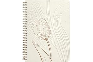 Clairefontaine - 813068C - Notes spiralny z motywem tulipanów/natury/kwiatów – A5 14,8x21 cm – 148 stron w kropki – Papier kremowy 90g – Kolekcja Tulip Paper