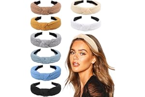 DRESHOW 8 Stück Damen Stirnband Kopfband Haarband Turban Elastische Kopf Wickeln Niedlich Haarschmuck für Mädchen