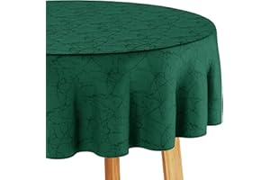 ‎FILUMI Filumi Tischdecke 140x180 cm oval Dunkel grün Abwaschbar Für Indoor Outdoor Marmormuster Manil