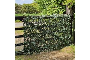 True Products Artificial Leaf Expanding Willow Trellis Garden Fence Balcony Screening 1m x 2m (Maple)
