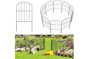 YEETEESY Ogrodzenie ogrodowe, 10 sztuk, kompletny zestaw dekoracyjny, metalowy płot wtykowy, łuk, płot ogrodowy, metalowe elementy ogrodzenia, ogrodzenie dla psów (łuk górny-B)