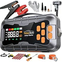 Trsaow 8-in-1 starthulp powerbank voor personenauto's, autobatterij starthulp met 150 PSI compressor, bandendrukmonitor, 10800mAh powerbank & LED lamp voor auto's, vrachtwagens, motorfiets jump Trsaow 8-in-1 starthulp powerbank voor personenauto's, autobatterij starthulp met 150 PSI compressor, bandendrukmonitor, 10800mAh powerbank & LED lamp voor auto's, vrachtwagens, motorfiets jump