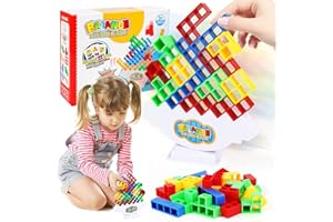 MPLEHDA Tetra Tower Balance Game, Tetris Tower Balance Building Toy, Stacking Blocks Games, Tetris Puzzle, Swing Stack Balance Toy, Balance Blocks Stacking Game Set Board Games for Kids and Adults (32pcs)