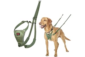 HALTI No Pull Anti-Zug Geschirr - Verhindert, DASS Ihr Hund an der Leine zieht, Gepolsterter Brust- und Beingurt, Reflektierendes Gurtmaterial, Einfache Anpassung und Benutzung (Größe M, Waldgrün)