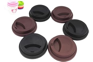 NanTun Tapa de Silicona para Beber a Prueba de derrames, Tapas Reutilizables para Tazas de café, 6 Unidades, Color Negro y café