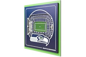 YouTheFan Offiziell lizenzierte NFL Seattle Seahawks Stadium Series 3D Wall Art - Mehrschichtige Teamstadion-Nachbildung, detailliertes Sportfan-Geschenk, Innendekoration
