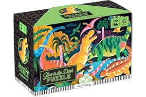 MUDPUPPY Dinosaur Park 100 Piece Glow in the Dark Puzzle