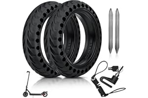 EASYSECUREMAX Kit 2 Pneus Plein Xiaomi M365 Avec Antivol Inclus - Roue Trotinette Electrique, Pneu Trotinette Electrique Ultra Résistant Et Garanti Sans Crevaison - Pneu Xiaomi Pro 2