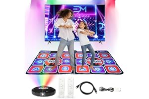 washrobots Alfombra de Baile Doble Electrónica con cámara HD Alfombra de Baile Digital Interactiva para TV para Niños, Adultos y Niñas