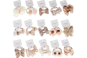 KAQILE Lot de 30 élastiques à cheveux pour enfants, élastiques colorés et souples, bandeau à nœud papillon, élastique pour fille, pour queue de cheval, accessoires pour cheveux pour petites filles