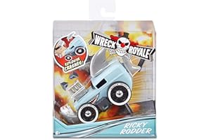 MGA ENTERTAINMENT Wreck Royale 565710 Exploding Crashing Race Car-Collectable-with 4 Mix 'N Match Explosive Parts-Ricky Rodder, Multicolour