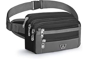 Xoolkly Bauchtasche für Herren Damen Bauchtasche Gürteltasche Herren mit 7 Reißverschlusstaschen Hüfttasche für Sport Fitnesss Laufen Joggen Radfahren Reisen Camping, Schwarz