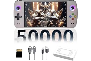 XIXIMENG M27 Console de Jeux Portable 51000+ Jeux,30+ Émulateurs,Système EmuELEC,écran 1024*600P 7 Pouces IPS Consoles de Jeux vidéo Retro,30+ Langues,3000mAh Console Retrogaming,Plug and Play (Gris, 256G)