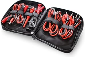 PeakTech P 8201 – 19-Teiliges Messkabel Set für Labornetzteil und Multimeter – Mit Messspitzen, Bananenstecker Kabel, Krokodilklemmen, Messleitungen und Laborleitungen mit Bananensteckern in 4mm