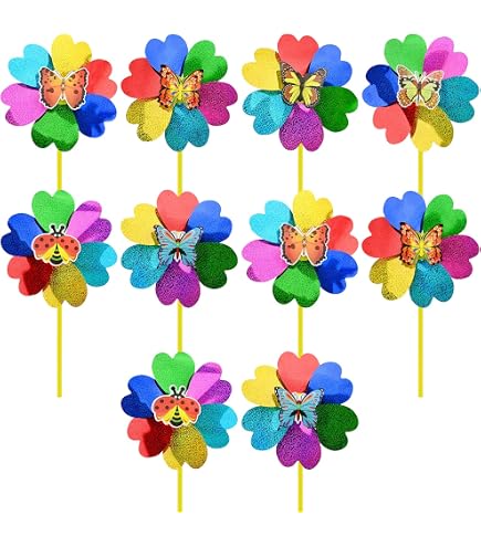 Set Di 5 Girandole A Vento Arcobaleno Per Giardino - Decorazioni Da Esterno A Spirale, Colorate, Pieghevoli - Per Prato, Terrazzo, Feste E Campeggio