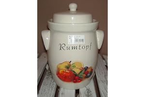 MS-STEINZEUG Rumtopf,Gärtopf 3,50 Ltr. Steinzeug Obstmotiv