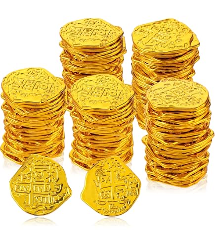 92-teiliger Piratenschatz – Goldmünzen, Edelsteine & Banknoten Für Schatzsuche & Party