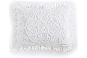 Beatrice Home Fashions Medallion Chenille, King Sham, White