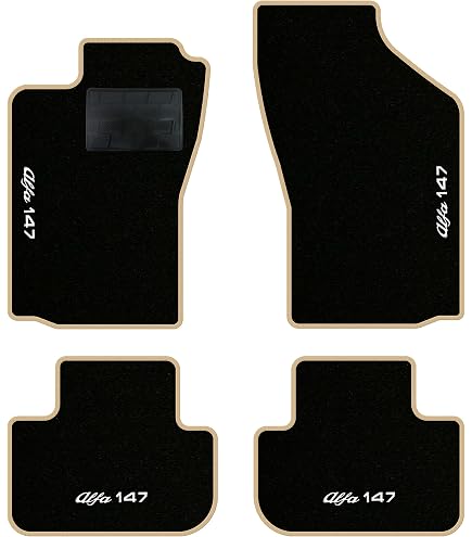 Italian Carpet Tappetini Auto Personalizzati Per Alfa Romeo 145 3 Porte (1994-2000) - Set 4 Pezzi In Moquette Con Battitacco, Made In Italy