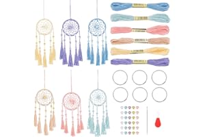INFUNLY 6 Set Small DIY Dream Catcher Kit Mini Dream Catcher Making Kit for Bag Pendant Colorful Yarn Dream Catcher Handmade for Key Chain Car Mirror Hanger