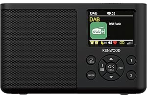 Kenwood CR-M33DAB-B przenośne radio DAB+ z Bluetooth, wbudowany akumulator litowo-jonowy i kolorowy wyświetlacz 6,1 cm, złącze ładowania USB-C, wyjście słuchawkowe (stereo), czarne