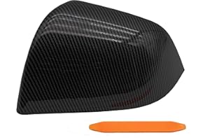 Tesvolution® Nakładki na lusterka o wyglądzie karbonu do Tesla Model Y 2021 + 2022 + 2023 + 2024, akcesoria tuningowe, osłona lusterka, osłona karbonowa