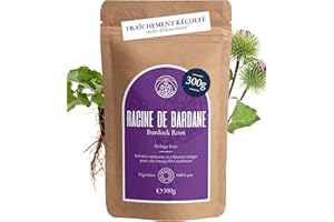 Tisane de racine de bardane Monte Nativo (300g) - Infusion vrac - 100% pur et naturel, sans additifs - Herbes à l'arôme intense pour la préparation d'une délicieuse tasse de tisane