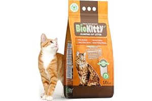 BioKitty Clumping Cat Litter, 10L Highly Absorbent Natural Bentonite Minerals Cat Litter, Long Lasting Odour Control, Maximum Hygiene with Strong Cat Litter Clumping (Aloe Vera, Pack of 1)