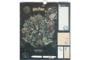 Grupo Erik: Calendario Famiglia 2025 Harry Potter | Calendario 2025 da muro con 4 colonne, 30x34cm, da Settembre 2024 a Dicembre 2025 con to do list, stickers e penna inclusa
