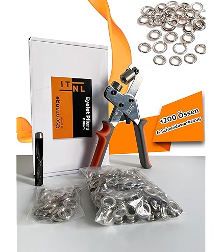 SBGGRL Tule Tool kit, 3/8 Inch Heavy Duty Oogjes Tang met 300 stuks 10mm Metalen Grommet Set (Goud, Zwart, Zilver) voor Dekzeilen, Stof, Leer, Tenten, Vinyl, Canvas
