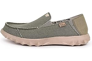 Kickback Couch Classic Men's Slip-On or Slide in Canvas Loafers – Lightweight Casual Shoes with All-Day Comfort