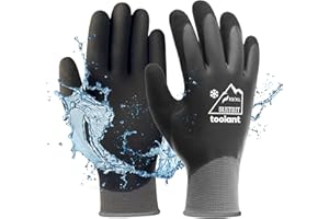 ORISTOUT Waterproof Winter Gloves, Thermal Work Gloves for Cold Weather, Touchscreen, Super Grip, for Gardening, Fishing, Car Washing, Working in Freezer, Grey, X-Large