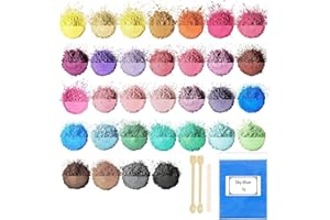 Cosyhav Mica Powder,32 Colours x 3 g Mica Powder for Epoxy Resin,Pearlescent Resin Pigment,Suitable for Soap Color, Candle Color, Cosmetics, Nail Polish, Bath Ball,Slime