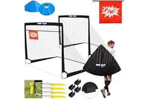 ‎EASY PLAY EASY2PLAY PRO! 2er Set Fußballtore für Kinder Mit Hütchen & Zielscheibe für gezieltes Training, kleines faltbares Fussballtor, Fußballtor klein für Indoor & Outdoor, Garten oder Asphalt