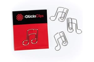 HONBEANIFY Büroklammern, 11x Büroklammer Motiv Musiknoten, als Deko oder Lesezeichen. Paperclip I Paper Clips, Briefklammer oder Bookmark, für Büro oder Zuhause, C017