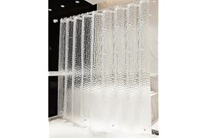 OTraki Cortina Baño Pesado 240 x 200 cm, Impermeable Antimoho EVA Cortina de Ducha Larga Sin PVC, Cortina Bañera 3D Efecto Semi-Transparente Lavable