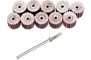 DOPHEE 10pcs 240# Grit Dia 3/8" 10 millimetri di levigatura Sandpaper Wheel Flap per Dremel Rotary Set