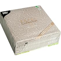 50 Servietten ROYAL Collection – Grau Damascato, 40x40 Cm, 1/4-Falz, 54 G/m²
